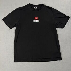 Diesel Shirt Mens M Black T-Just Small New D Logo Maglietta Graphic Tee
